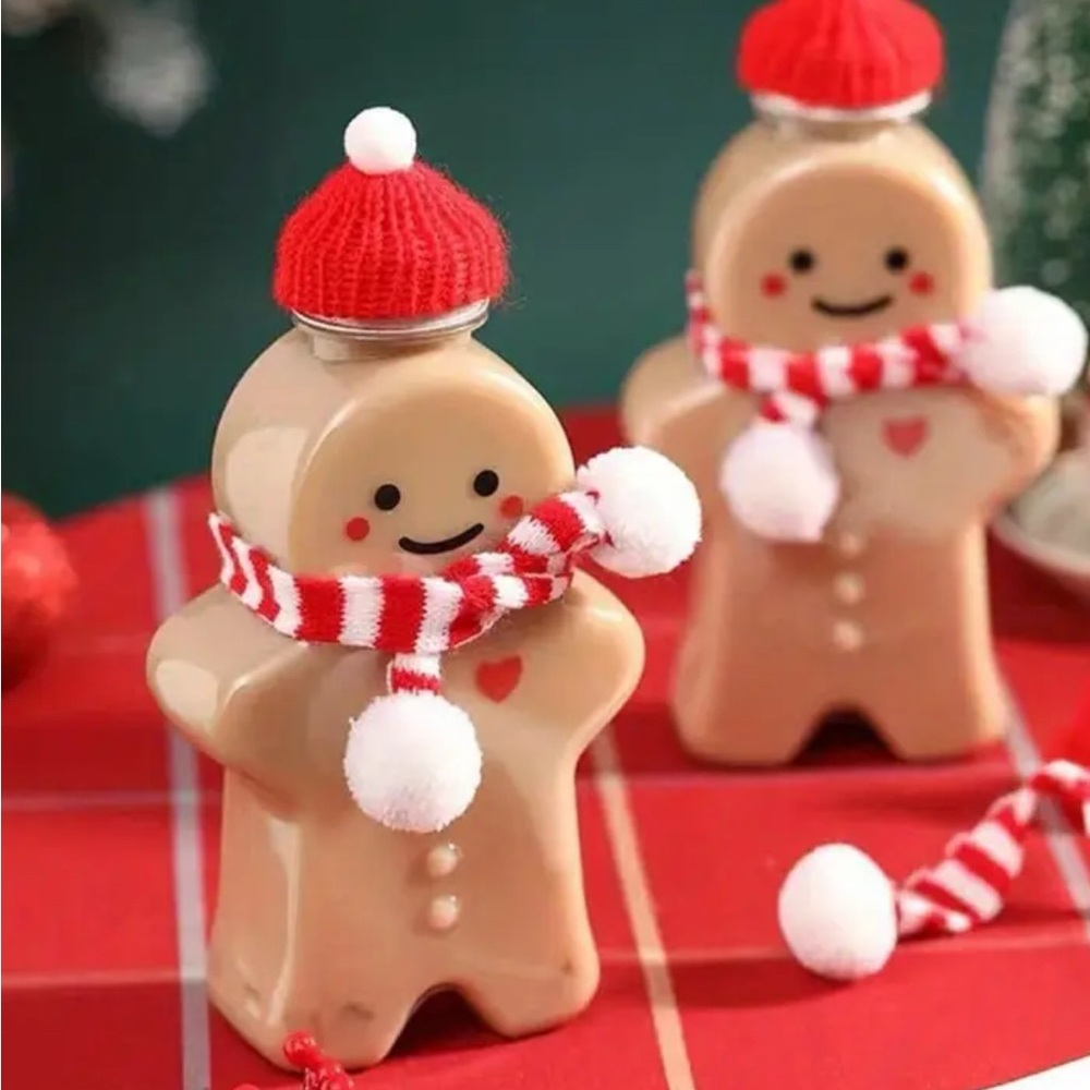 1 Gingerbread Man Holiday Decor with Red Hat and Scarf